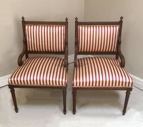 pair of louis XVI bedroom chairs